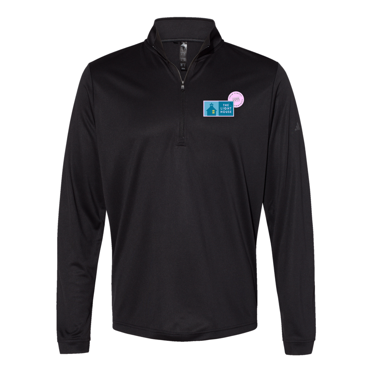 lhcampus-adidas-quarter-zip-embroidery-leftchest-A401-black-flat-front