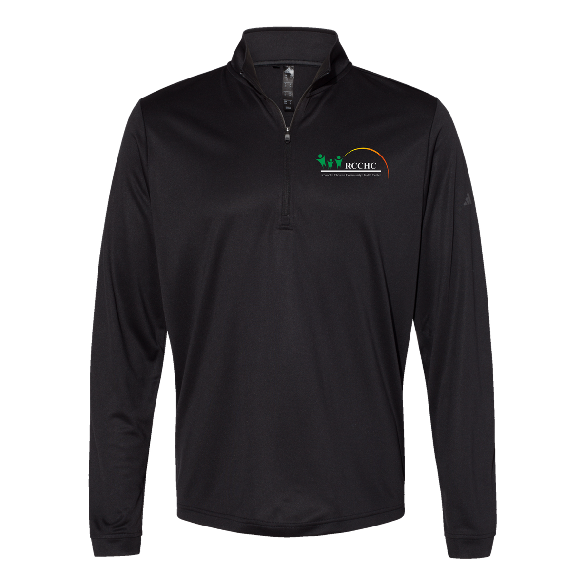 rcchc-adidas-quarter-zip-embroidery-leftchest-A401-black-flat-front