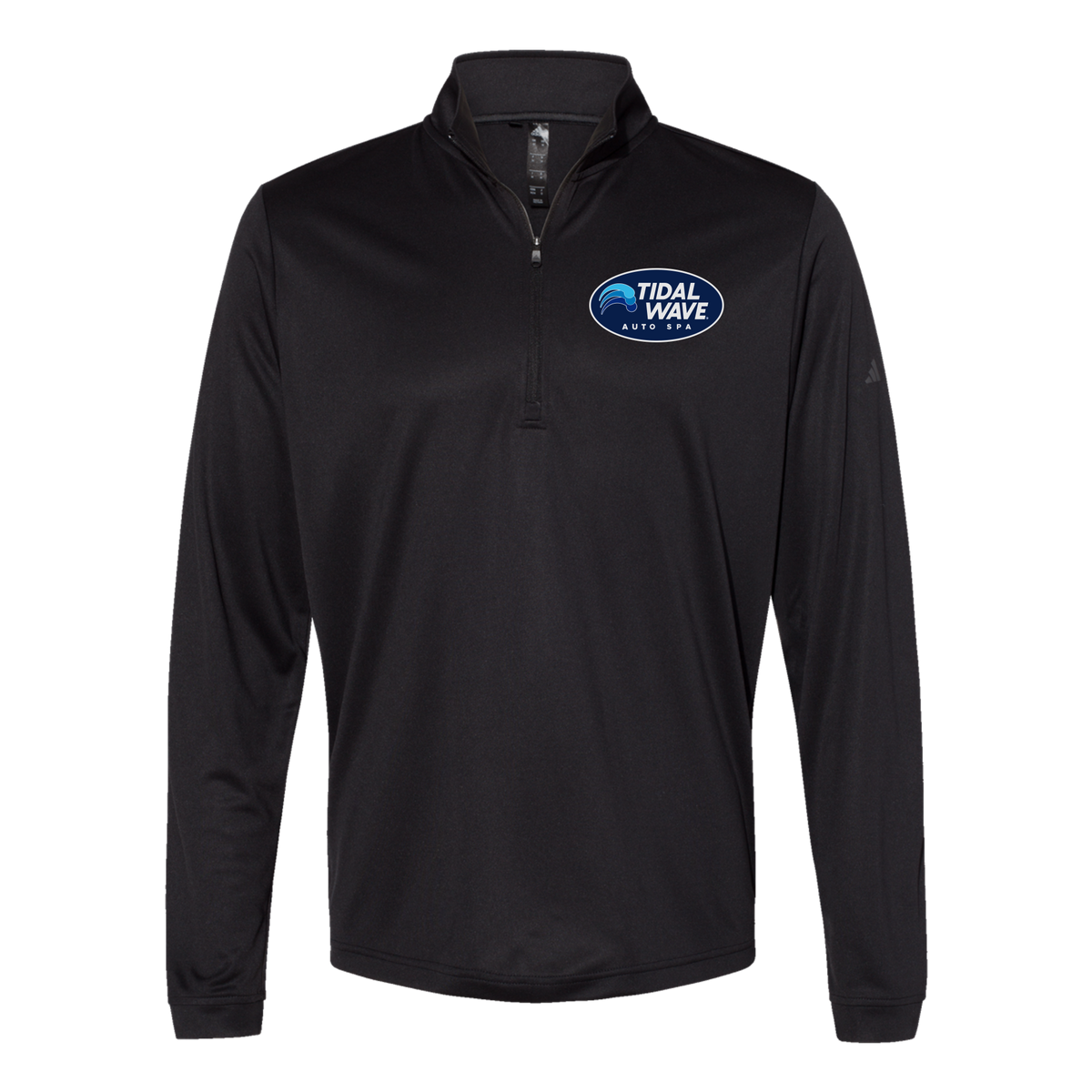 tidalwaveautospa-adidas-quarter-zip-embroidery-leftchest-A401-black-flat-front