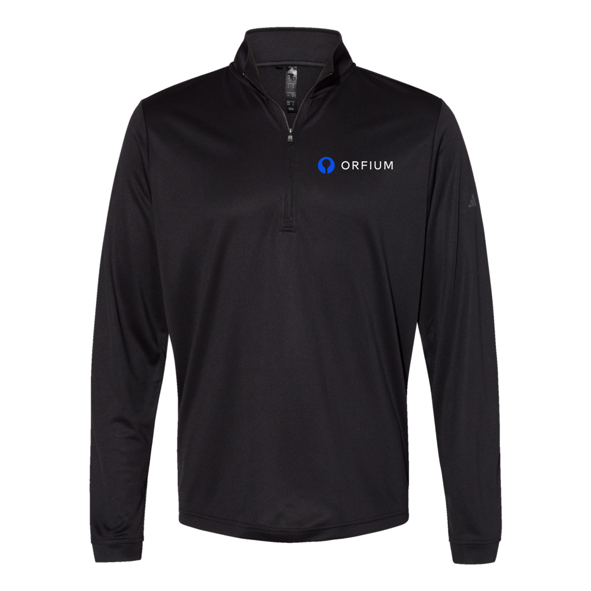 orfium-adidas-quarter-zip-embroidery-leftchest-A401-black-flat-front