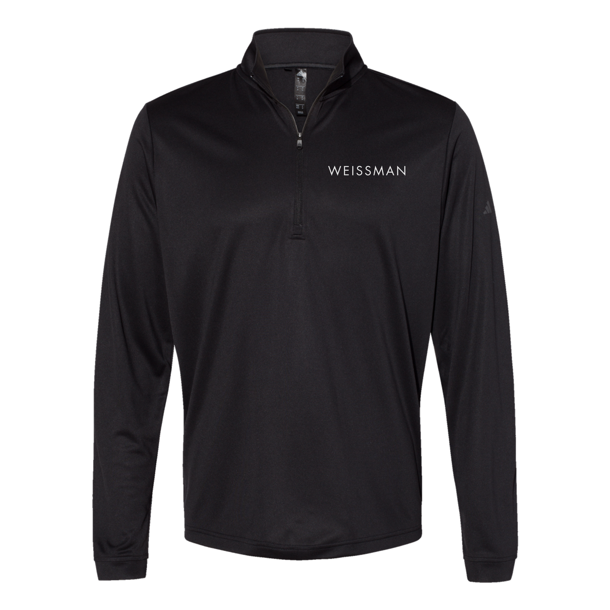 weissmans-adidas-quarter-zip-embroidery-leftchest-A401-black-flat-front