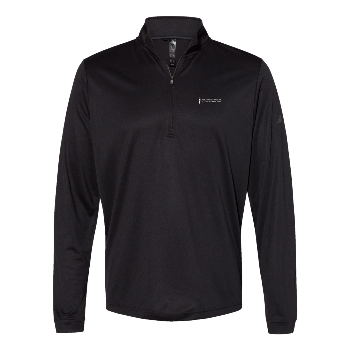 delfamdoc-adidas-quarter-zip-embroidery-leftchest-A401-black-flat-front