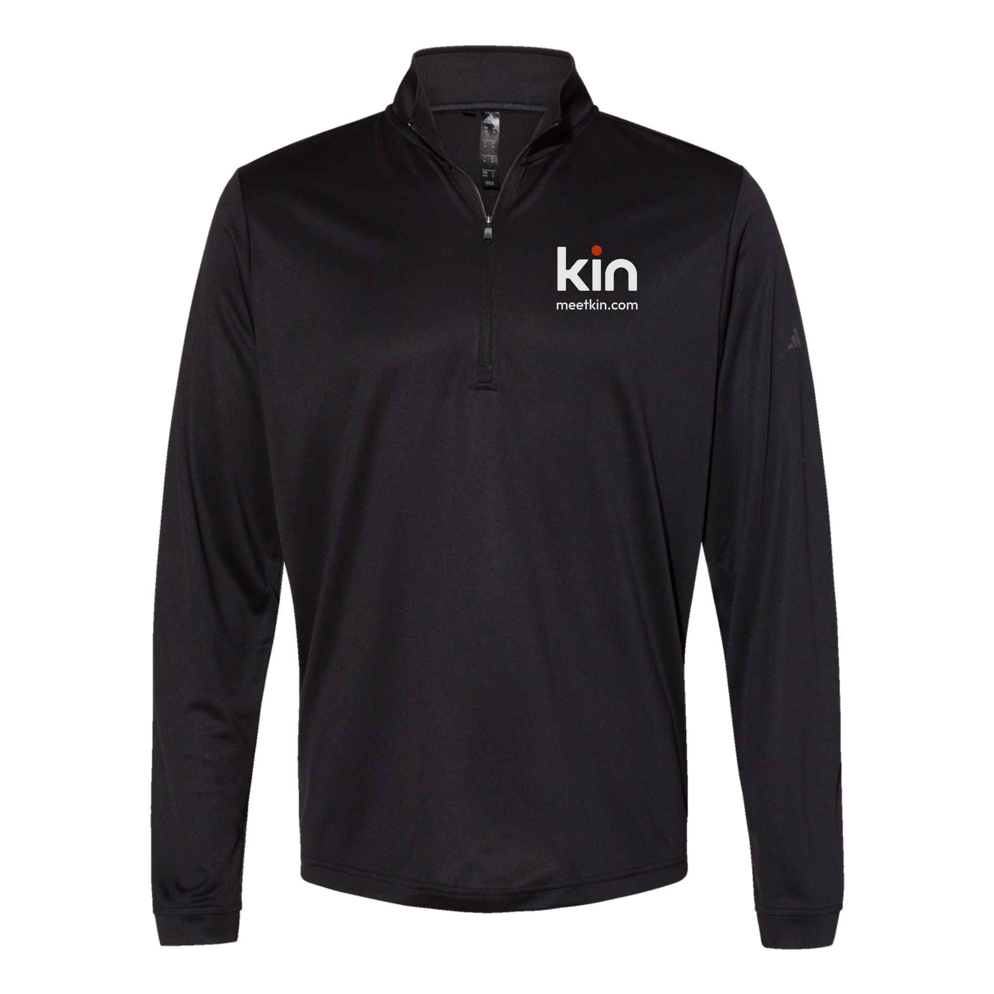 kin-adidas-quarter-zip-embroidery-leftchest-A401-black-flat-front