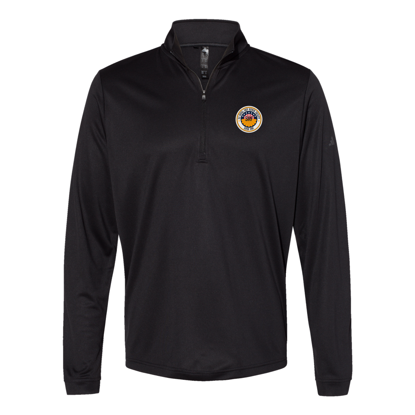 srf-jrmc-adidas-quarter-zip-embroidery-leftchest-A401-black-flat-front