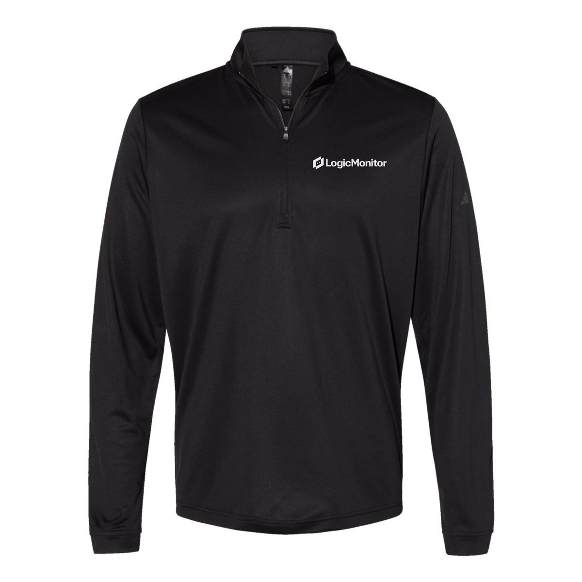 logicmonitor-adidas-quarter-zip-embroidery-leftchest-A401-black-flat-front