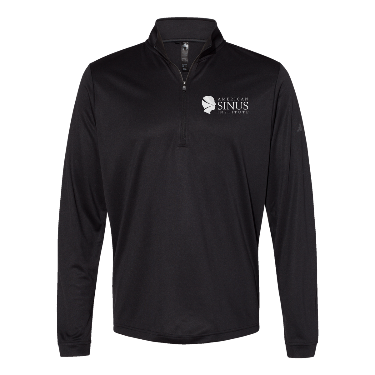 americansinus-adidas-quarter-zip-embroidery-leftchest-A401-black-flat-front