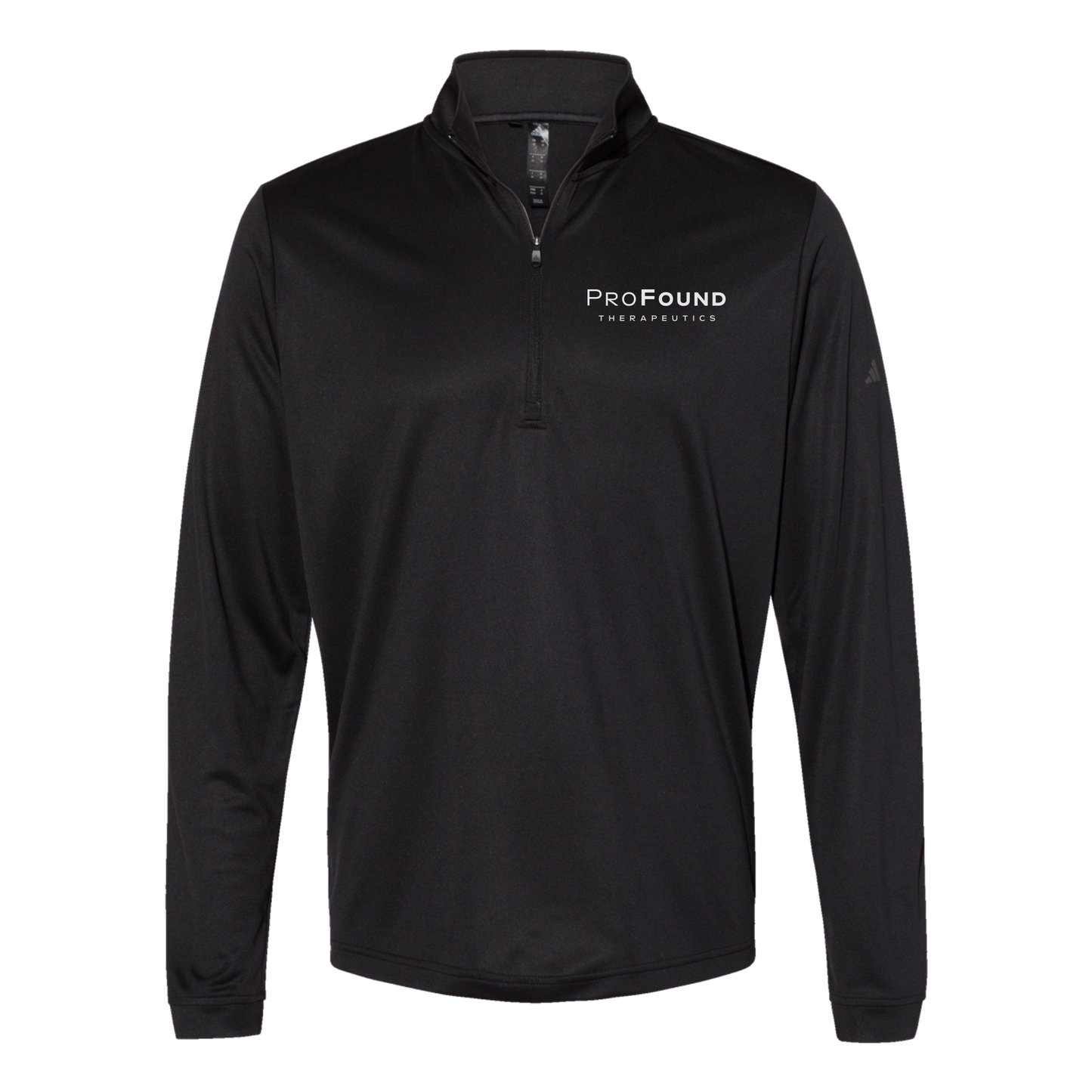 profoundtx-adidas-quarter-zip-embroidery-leftchest-A401-black-flat-front