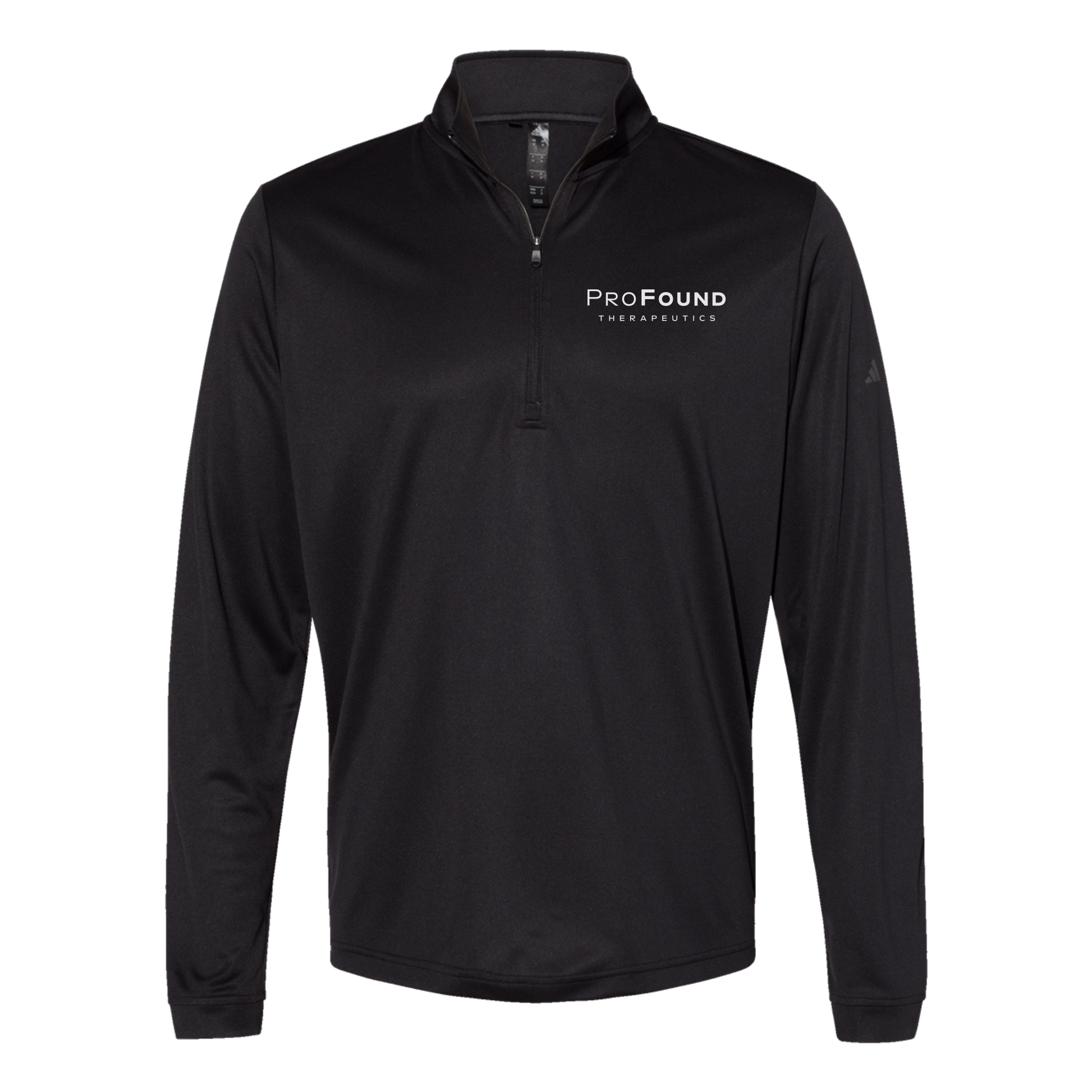 profoundtx-adidas-quarter-zip-embroidery-leftchest-A401-black-flat-front