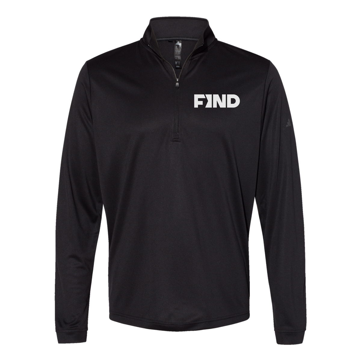 findrealestate-adidas-quarter-zip-embroidery-leftchest-A401-black-flat-front