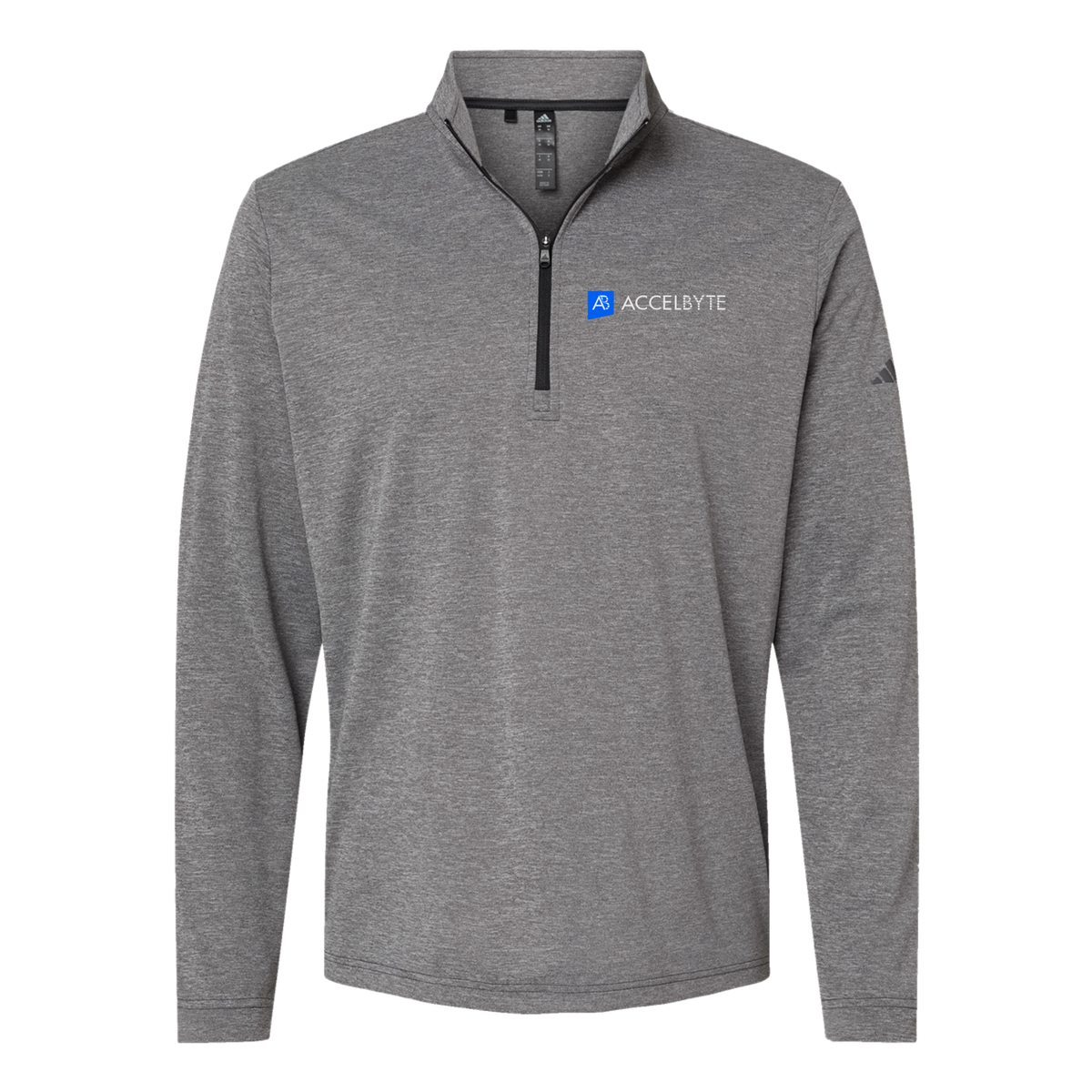 accelbyte-adidas-quarter-zip-embroidery-leftchest-A401-blackheather-flat-front