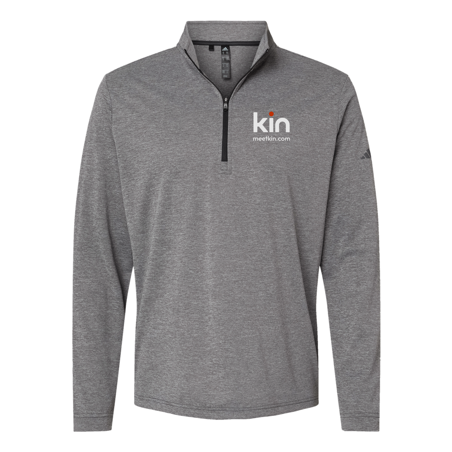 kin-adidas-quarter-zip-embroidery-leftchest-A401-blackheather-flat-front