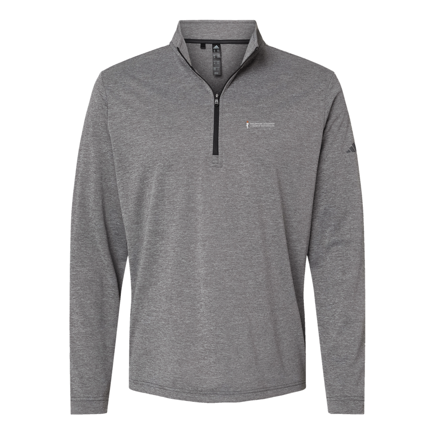 delfamdoc-adidas-quarter-zip-embroidery-leftchest-A401-blackheather-flat-front