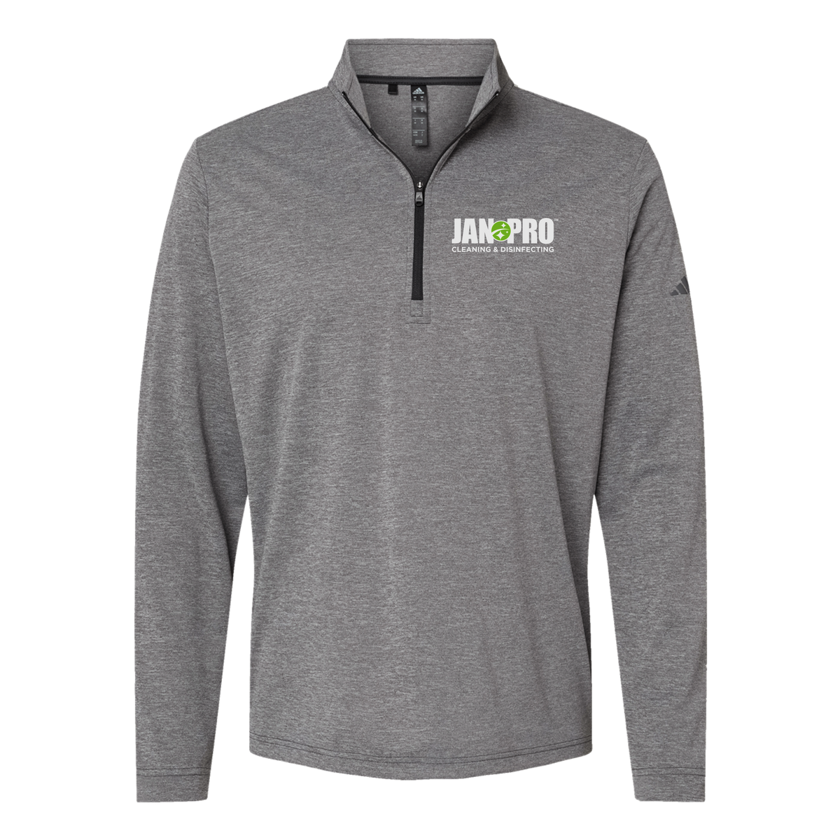 jan-pro-adidas-quarter-zip-embroidery-leftchest-A401-blackheather-flat-front
