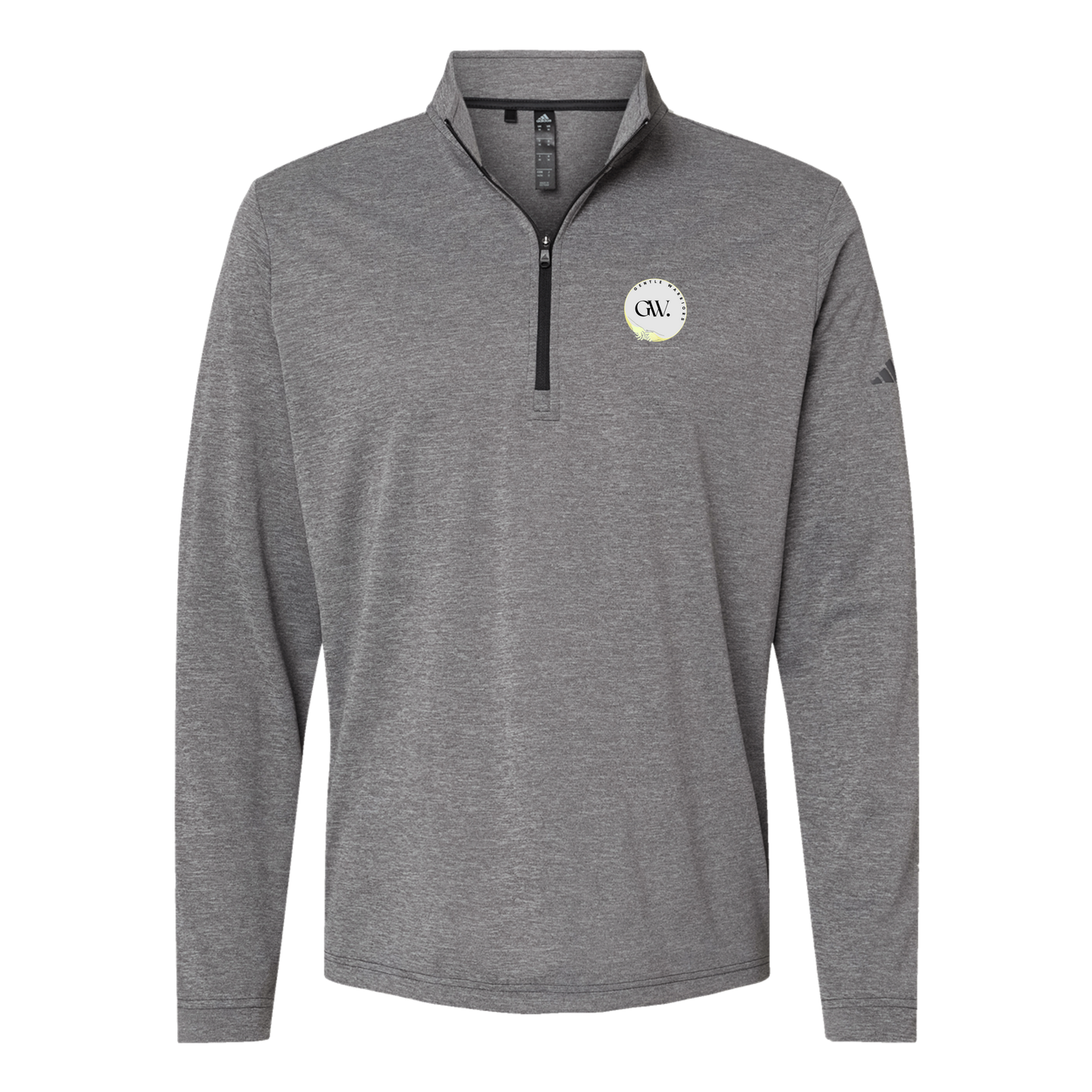 gentle-warriors-adidas-quarter-zip-embroidery-leftchest-A401-blackheather-flat-front