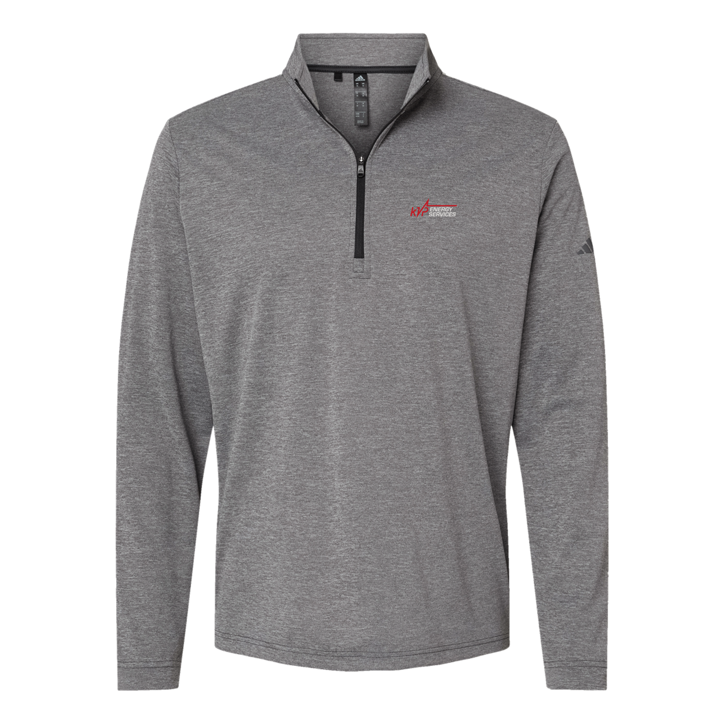 kvpenergy-adidas-quarter-zip-embroidery-leftchest-A401-blackheather-flat-front