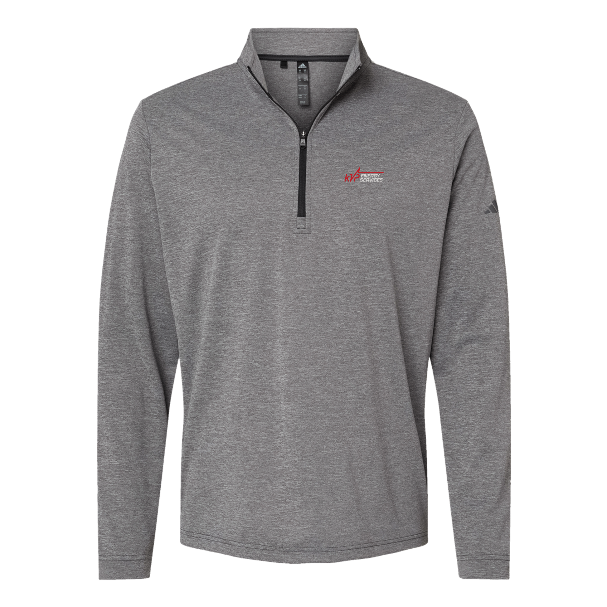 kvpenergy-adidas-quarter-zip-embroidery-leftchest-A401-blackheather-flat-front