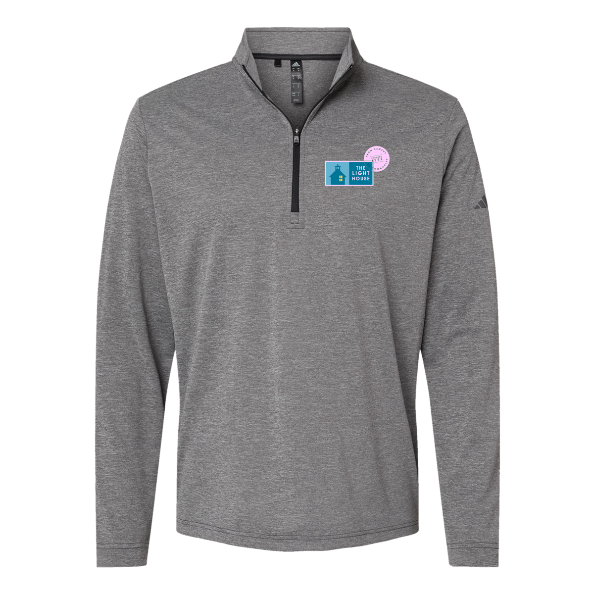 lhcampus-adidas-quarter-zip-embroidery-leftchest-A401-blackheather-flat-front
