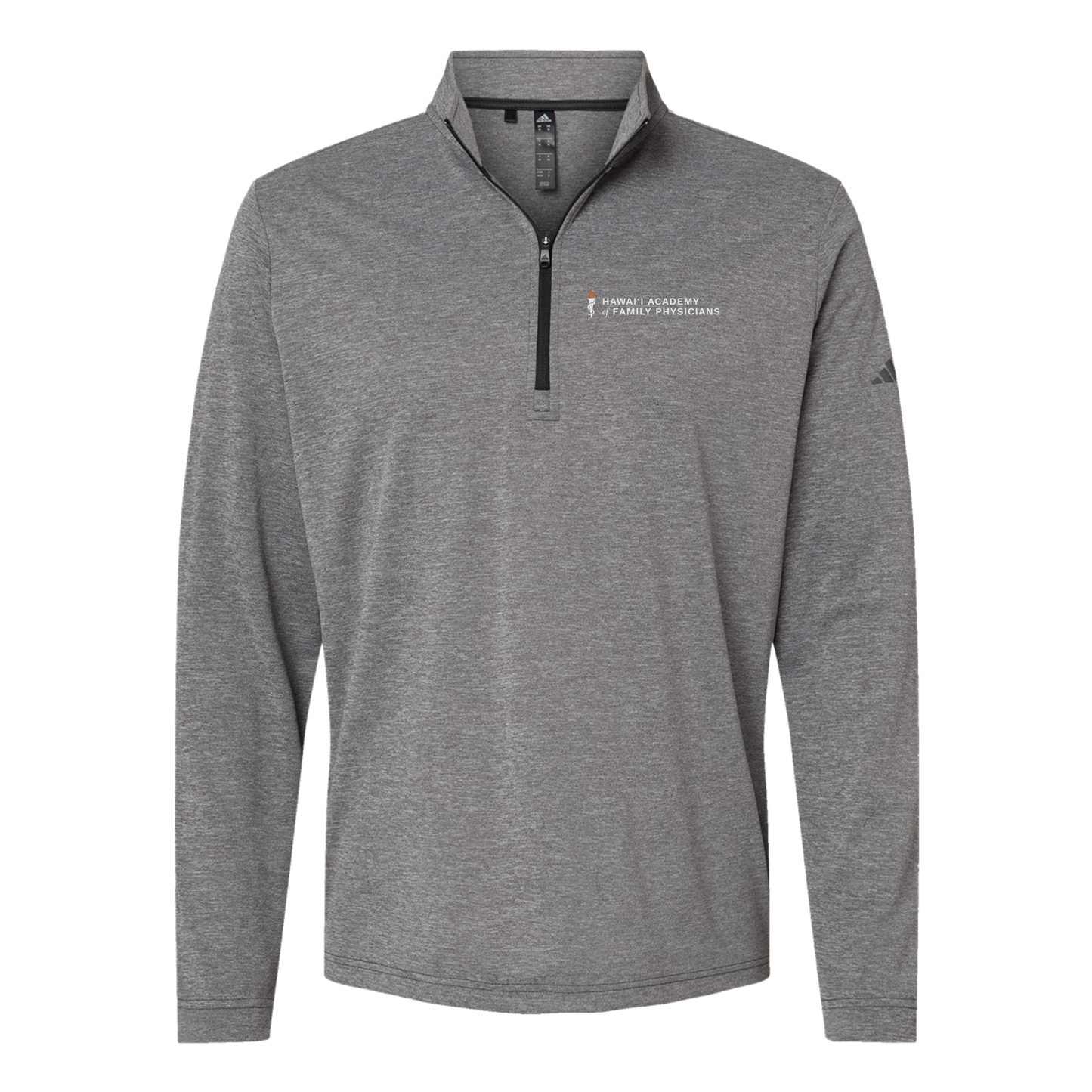 hafp-adidas-quarter-zip-embroidery-leftchest-A401-blackheather-flat-front