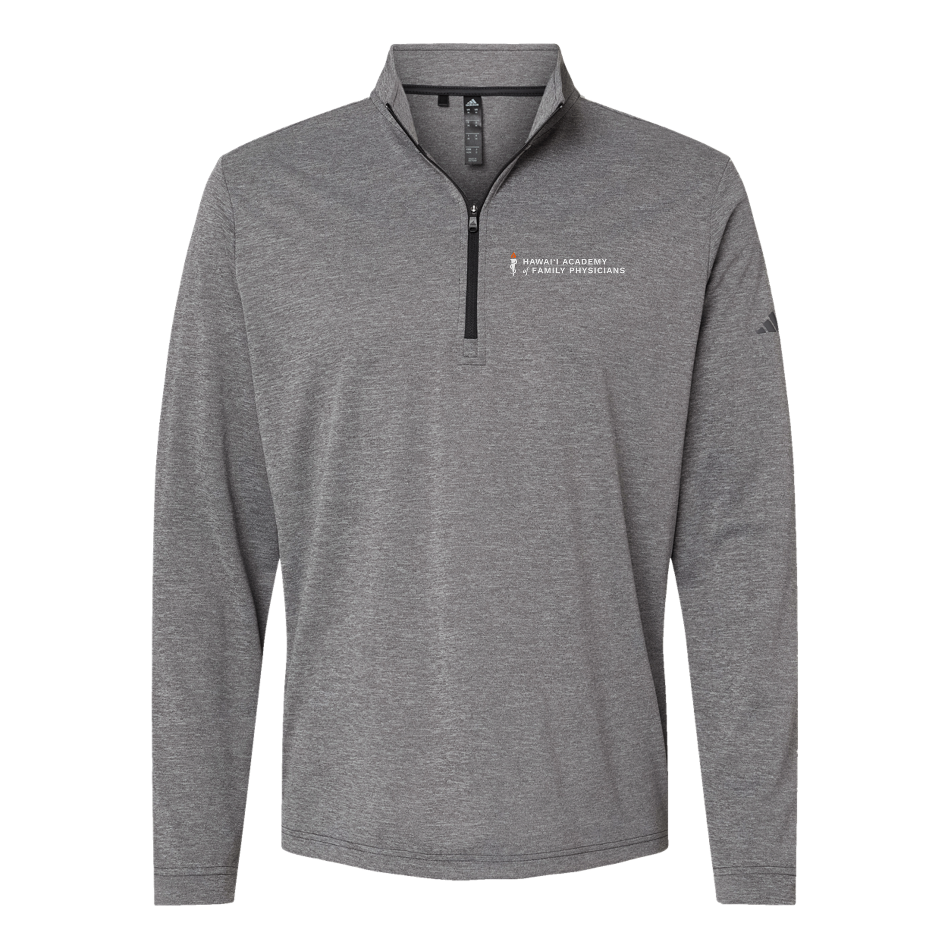 hafp-adidas-quarter-zip-embroidery-leftchest-A401-blackheather-flat-front
