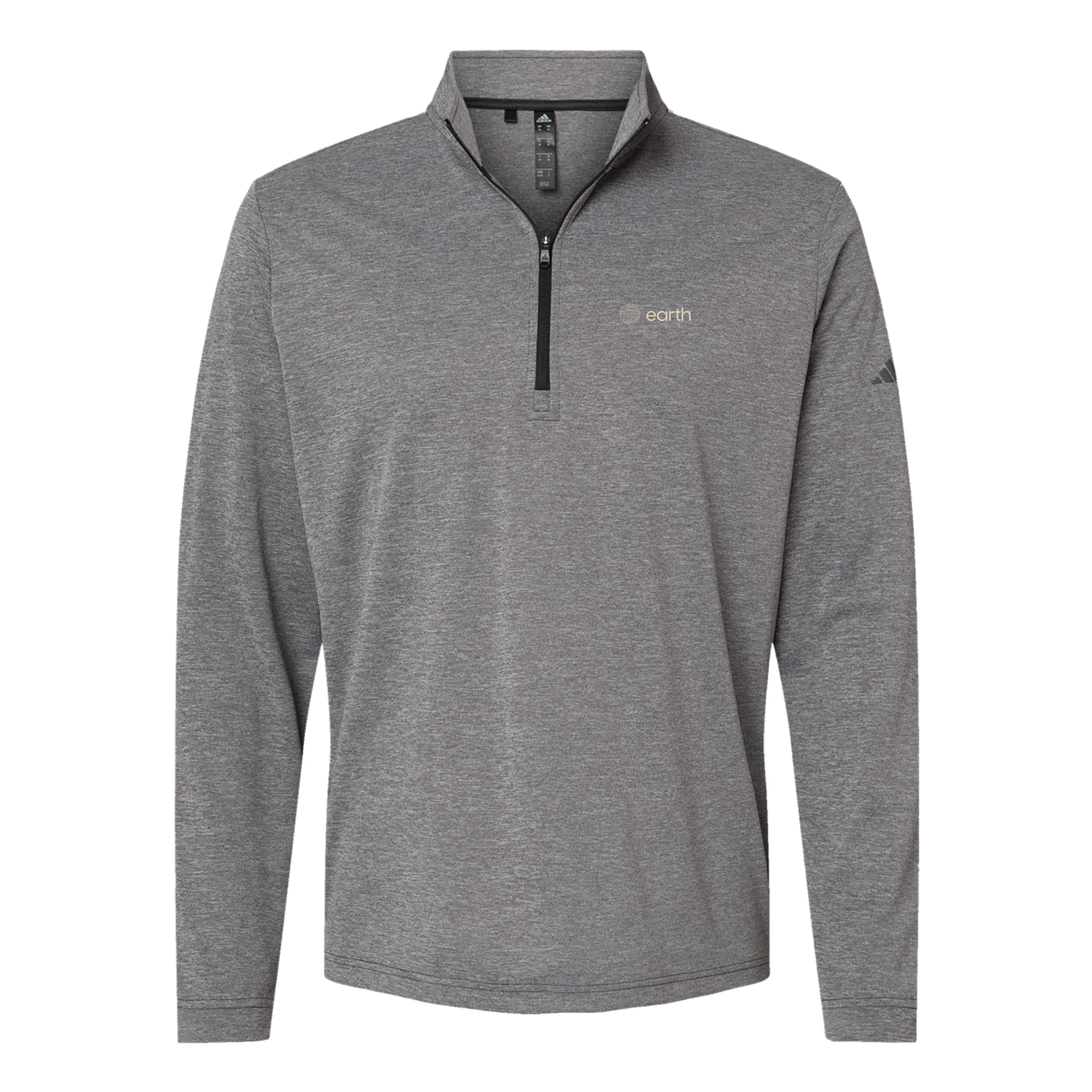 earthfuneral-adidas-quarter-zip-embroidery-leftchest-A401-blackheather-flat-front