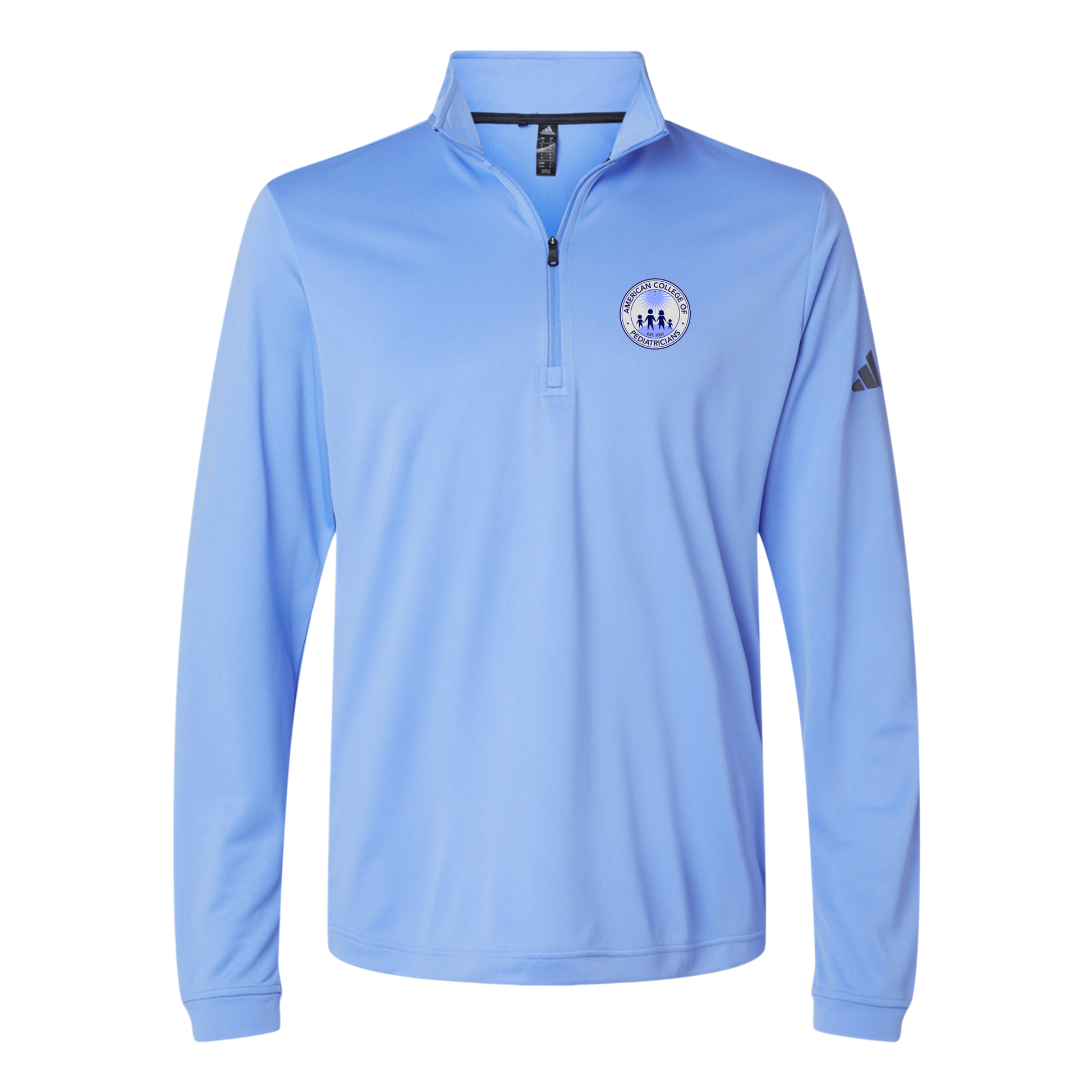 acpeds-adidas-quarter-zip-embroidery-leftchest-A401-bluefusion-flat-front