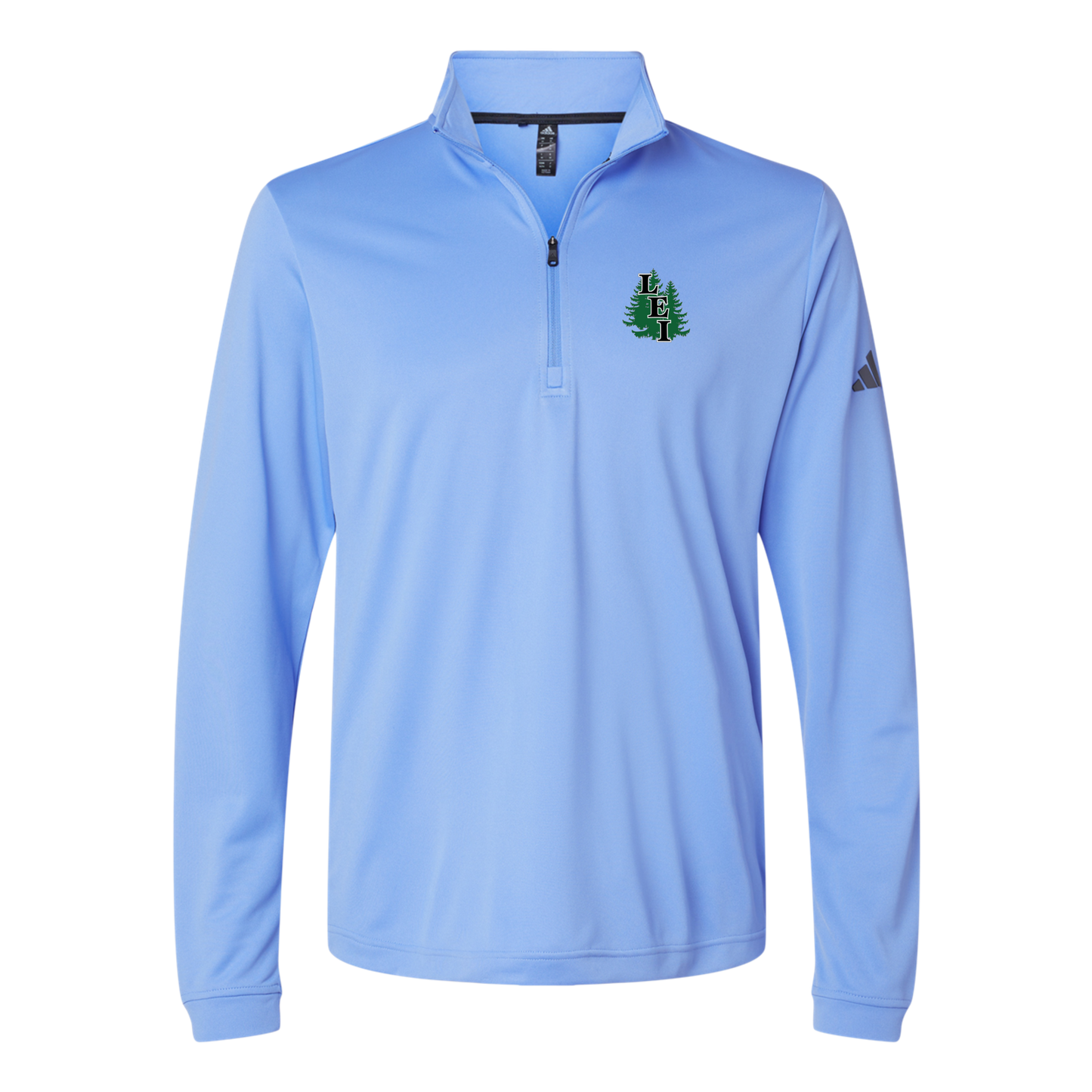 leisite-adidas-quarter-zip-embroidery-leftchest-A401-bluefusion-flat-front