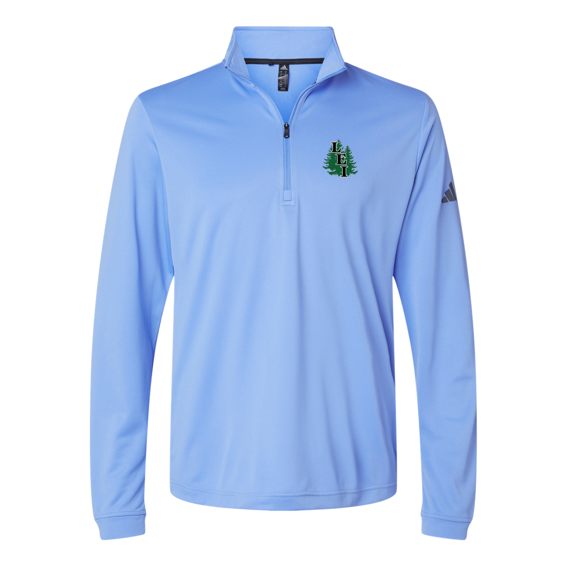 leisite-adidas-quarter-zip-embroidery-leftchest-A401-bluefusion-flat-front
