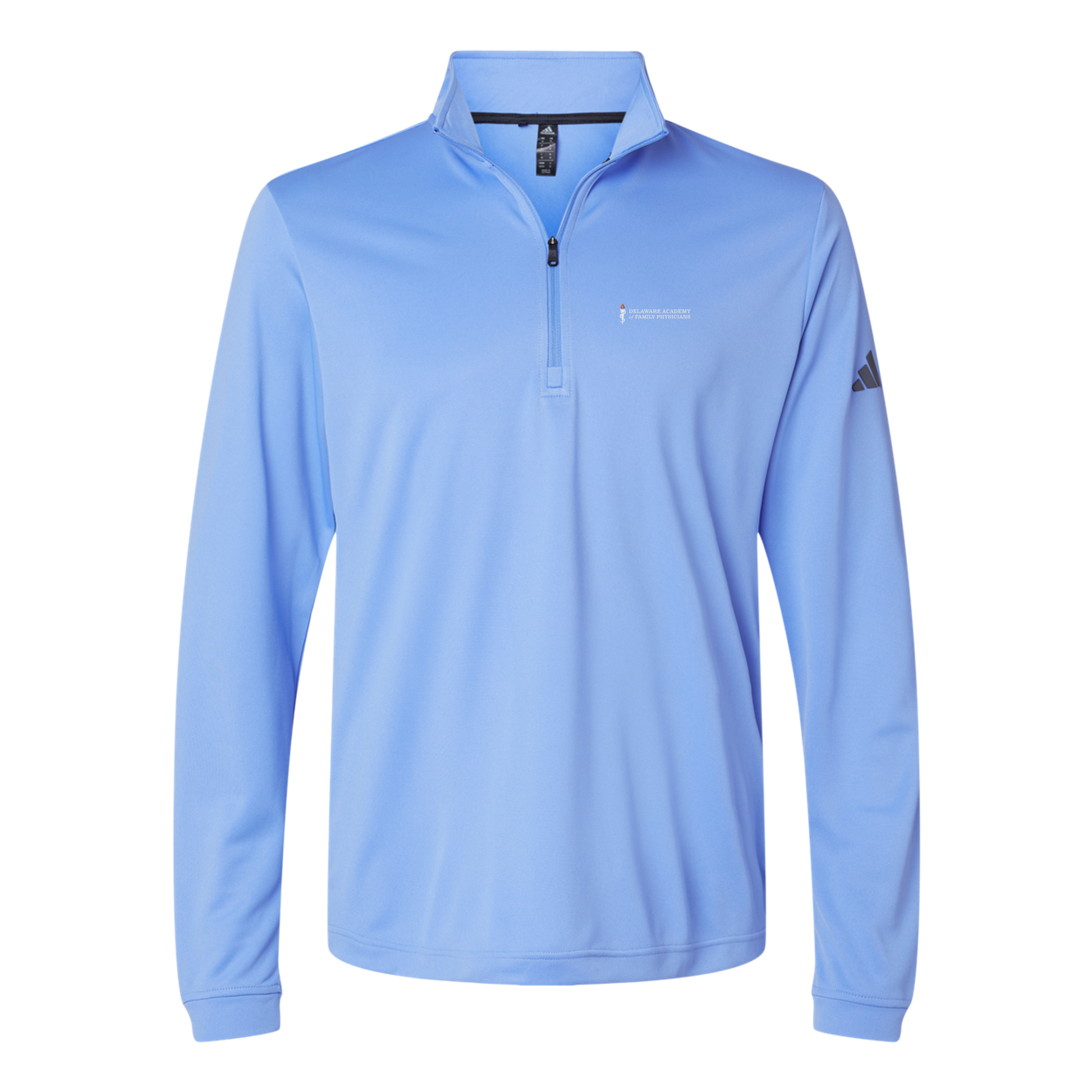 delfamdoc-adidas-quarter-zip-embroidery-leftchest-A401-bluefusion-flat-front