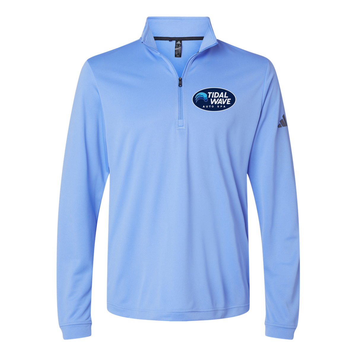tidalwaveautospa-adidas-quarter-zip-embroidery-leftchest-A401-bluefusion-flat-front