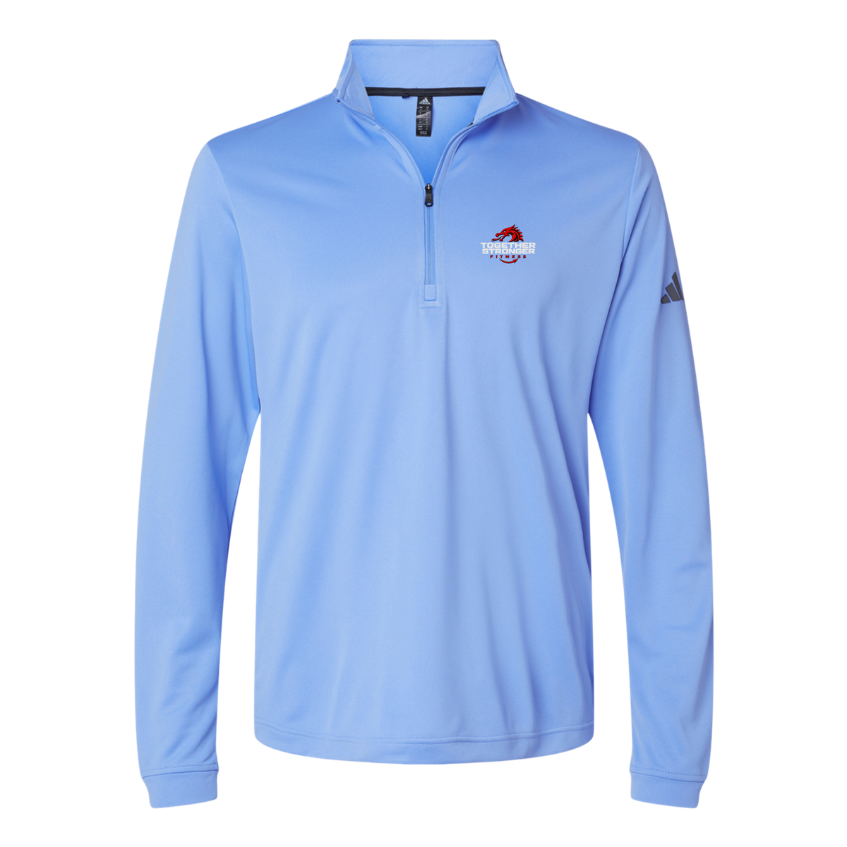 togetherstrongerfitness-adidas-quarter-zip-embroidery-leftchest-A401-bluefusion-flat-front
