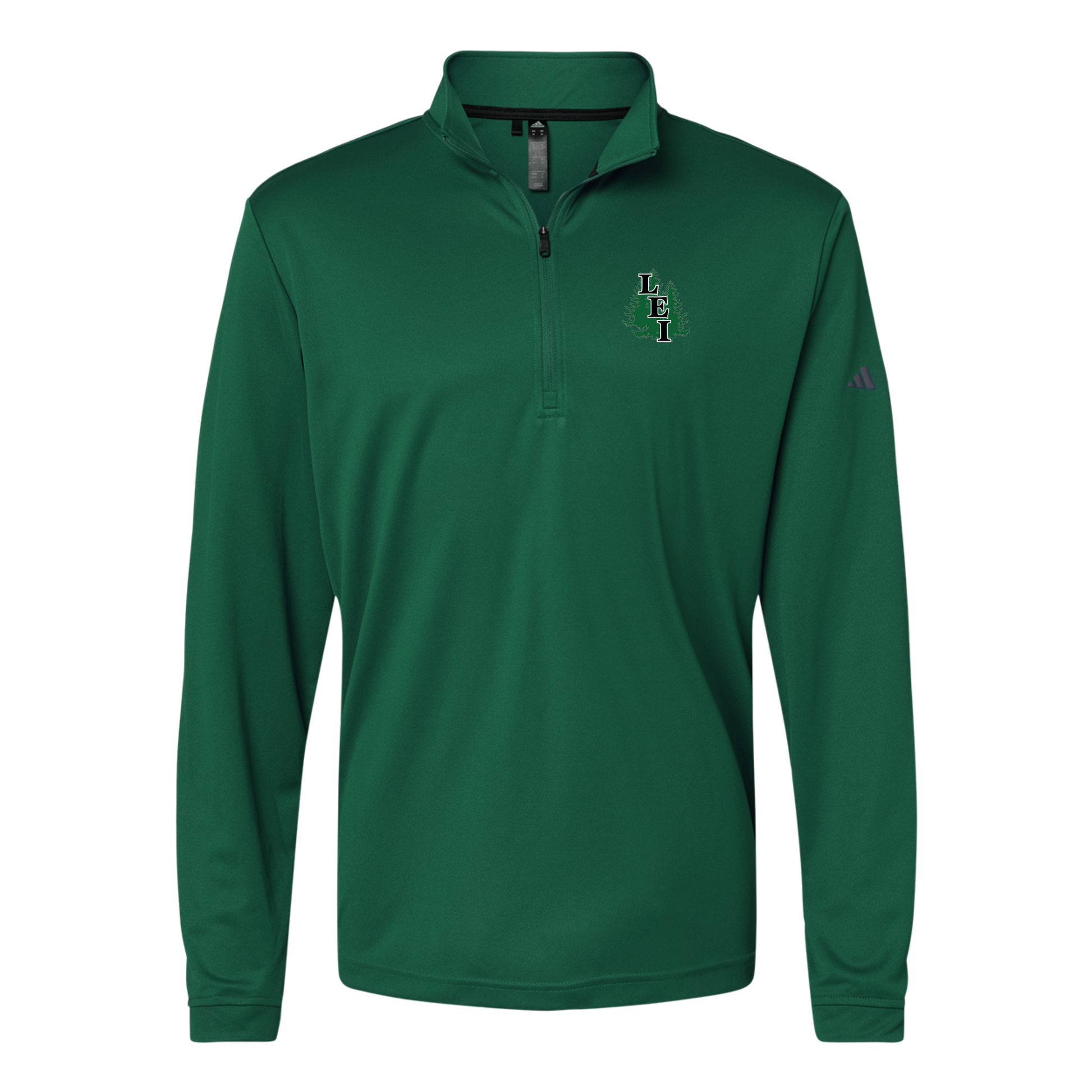leisite-adidas-quarter-zip-embroidery-leftchest-A401-collegiategreen-flat-front