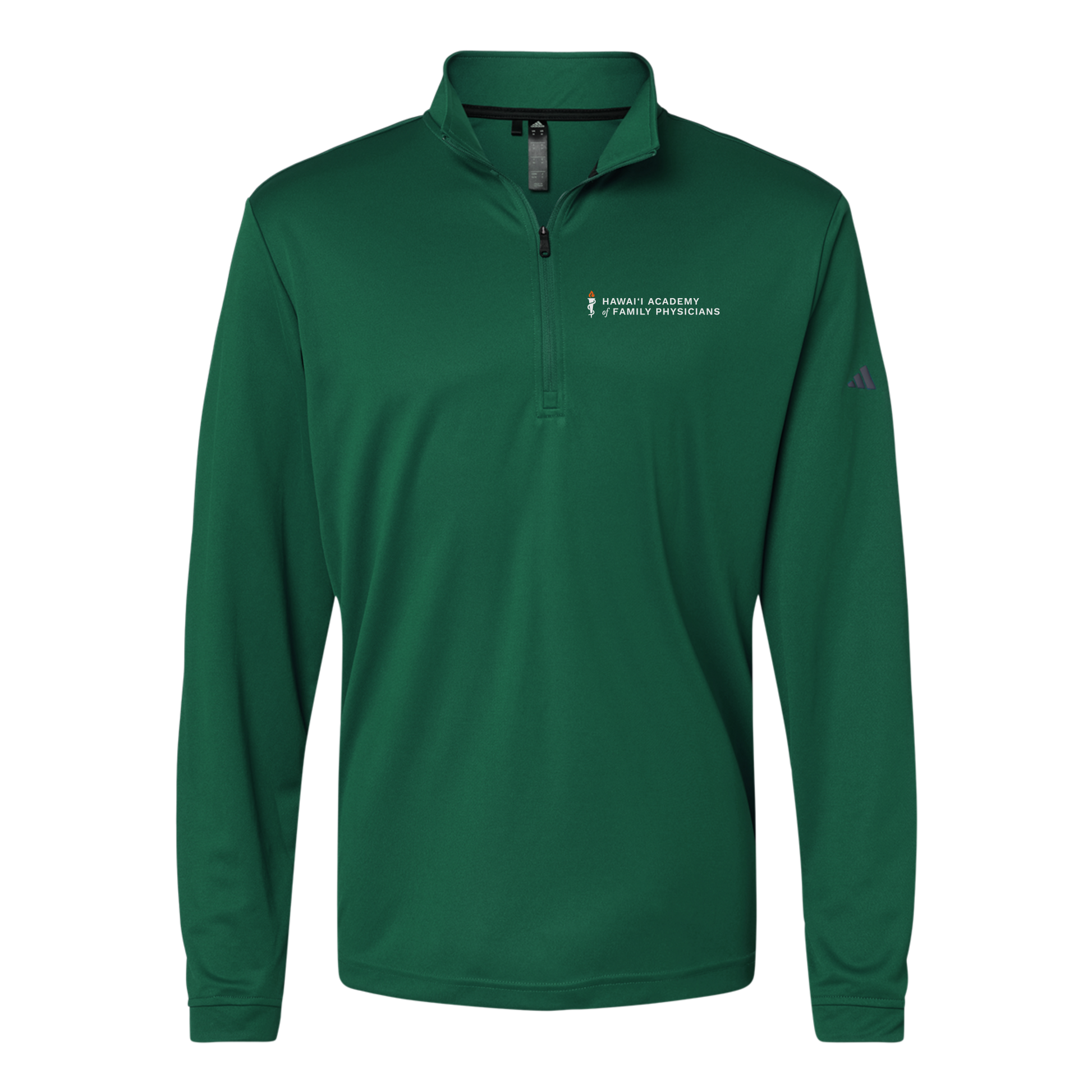 hafp-adidas-quarter-zip-embroidery-leftchest-A401-collegiategreen-flat-front