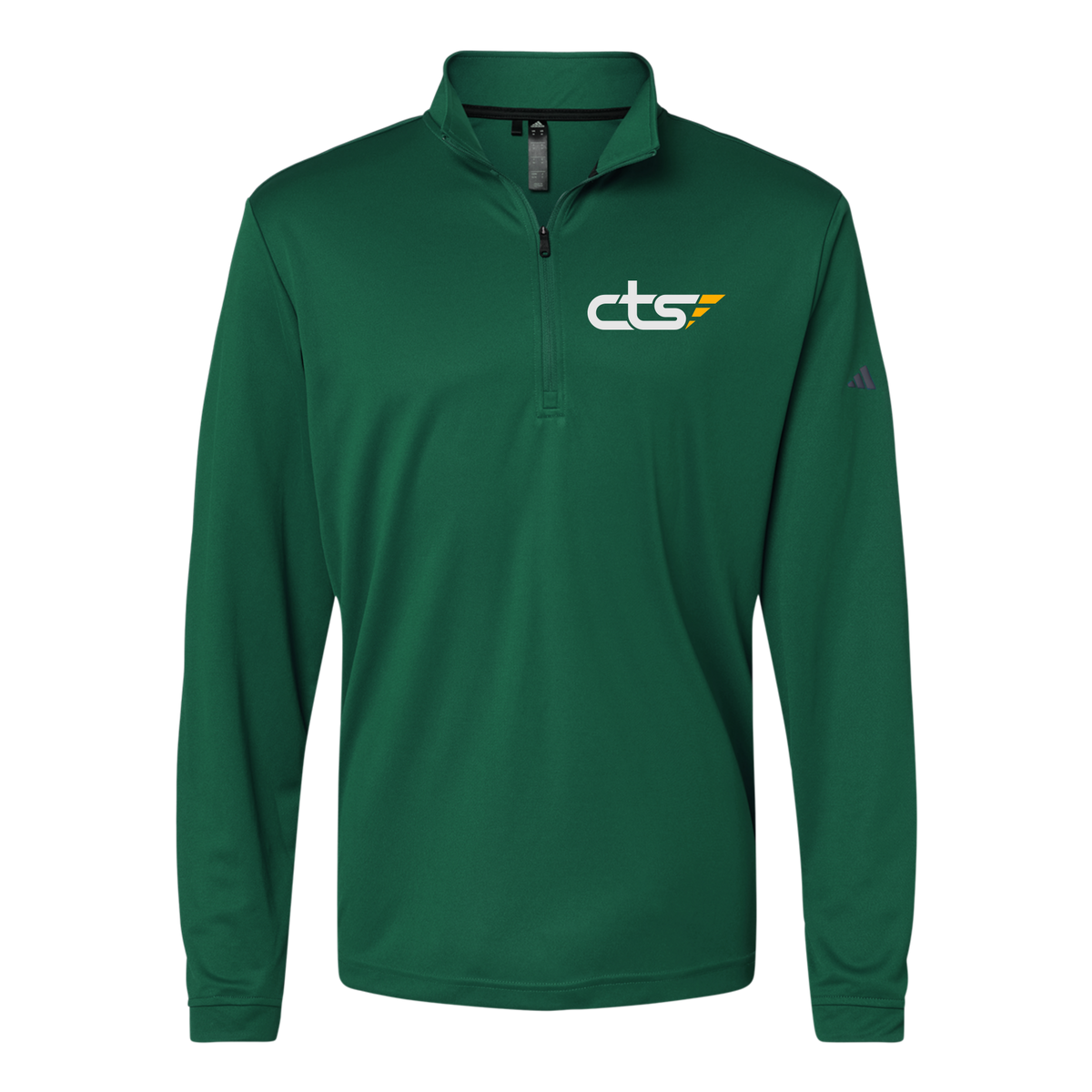 cts1-adidas-quarter-zip-embroidery-leftchest-A401-collegiategreen-flat-front