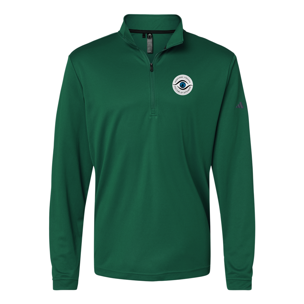 novaeyedocs-adidas-quarter-zip-embroidery-leftchest-A401-collegiategreen-flat-front