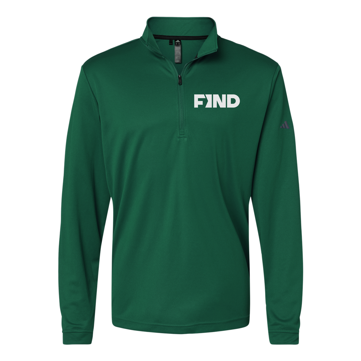 findrealestate-adidas-quarter-zip-embroidery-leftchest-A401-collegiategreen-flat-front