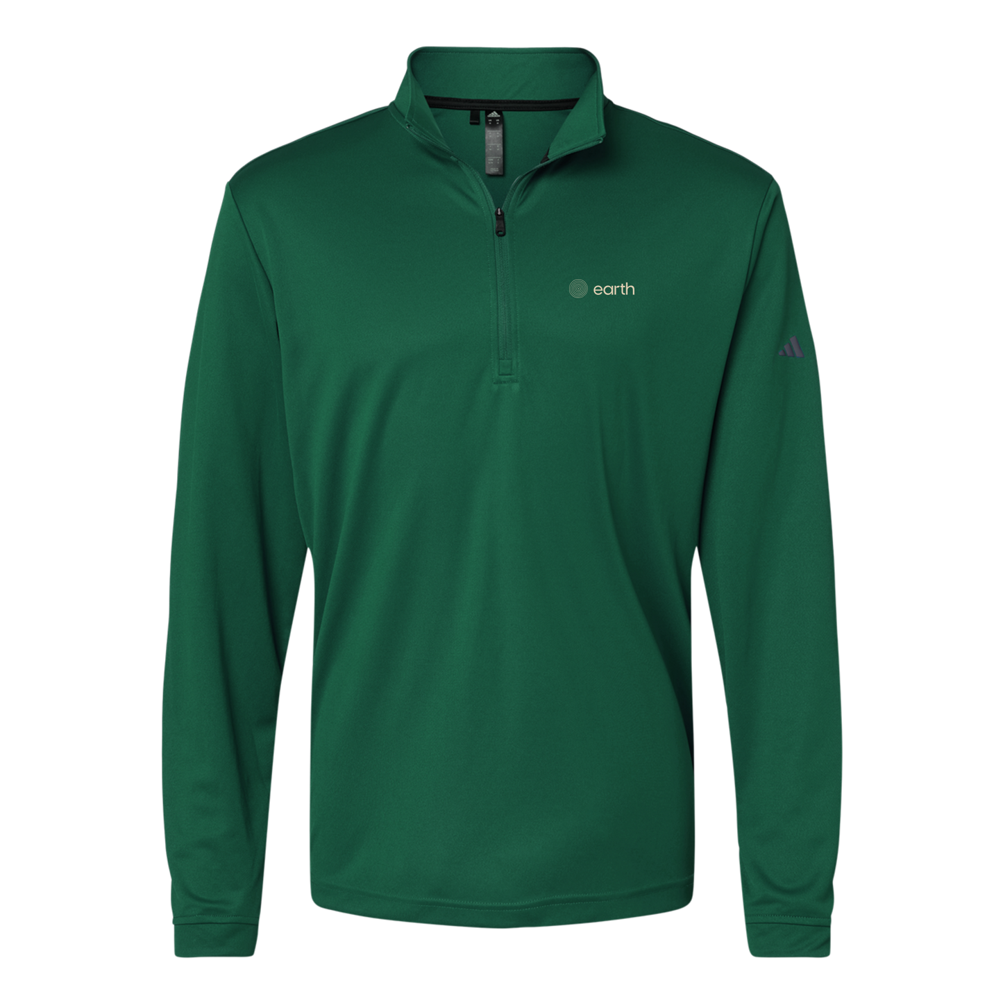 earthfuneral-adidas-quarter-zip-embroidery-leftchest-A401-collegiategreen-flat-front