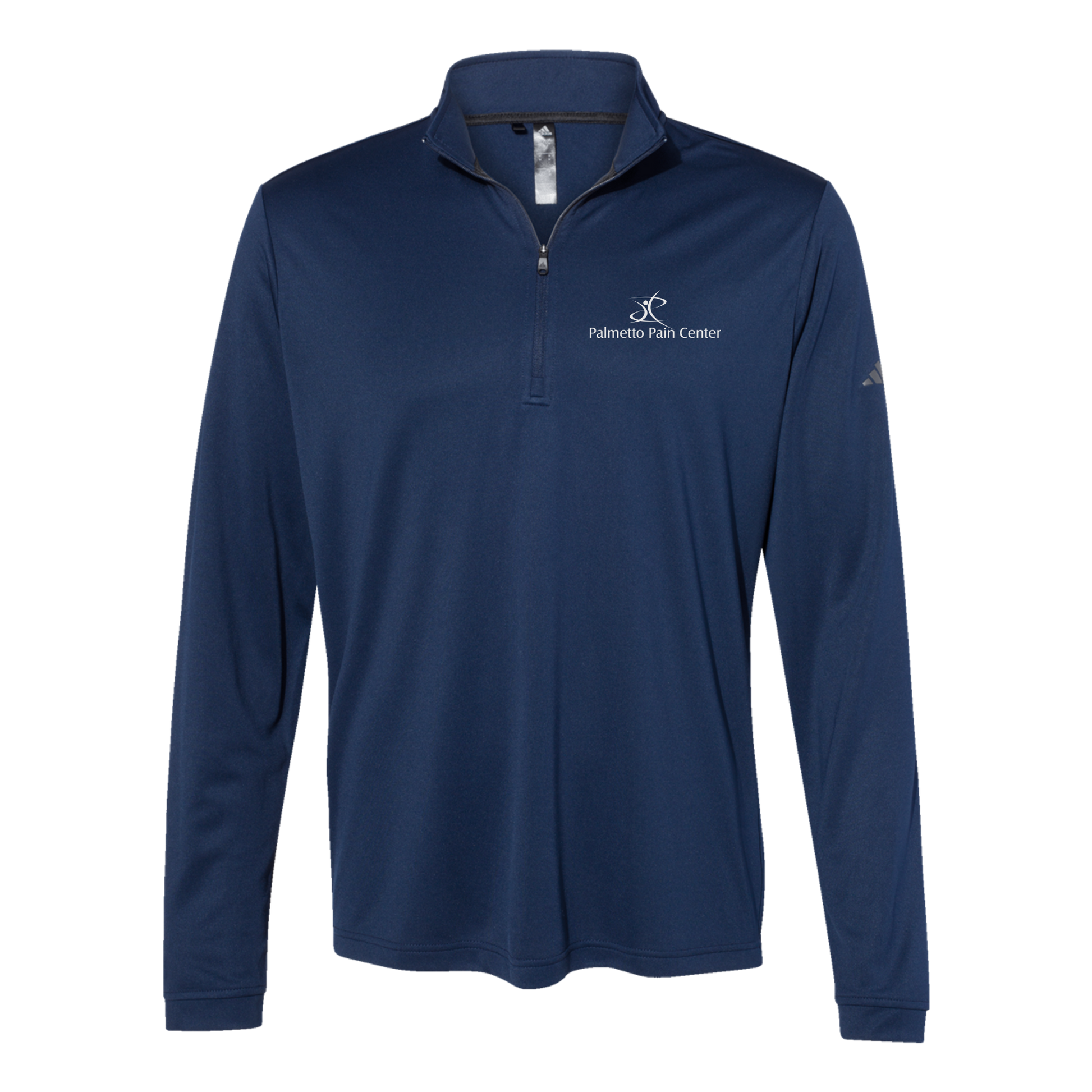 palmetto-pain-center-adidas-quarter-zip-embroidery-leftchest-A401-collegiatenavy-flat-front