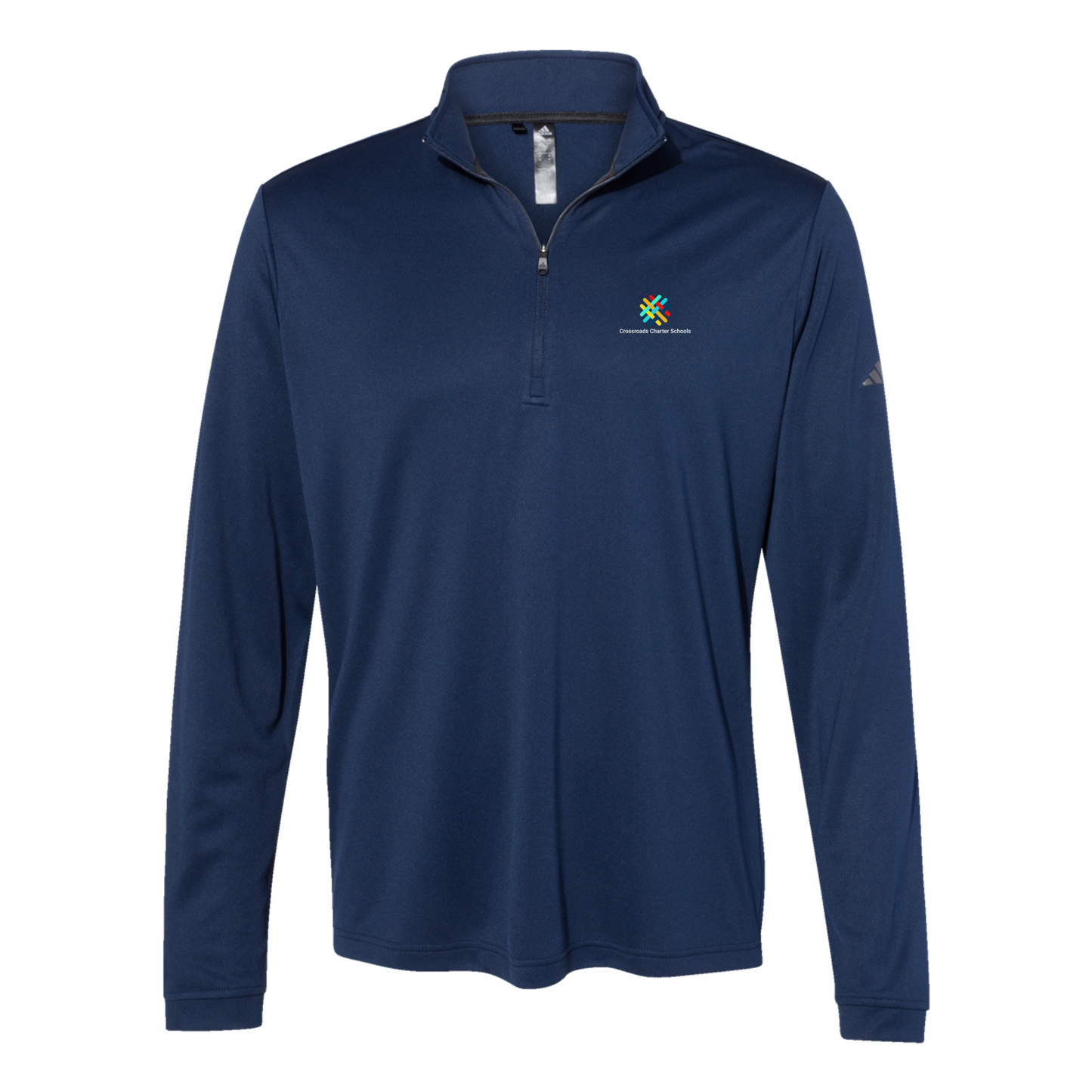 crossroadsschoolskc-adidas-quarter-zip-embroidery-leftchest-A401-collegiatenavy-flat-front