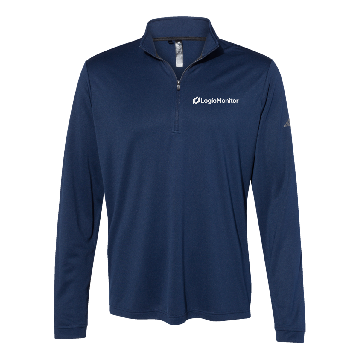 logicmonitor-adidas-quarter-zip-embroidery-leftchest-A401-collegiatenavy-flat-front