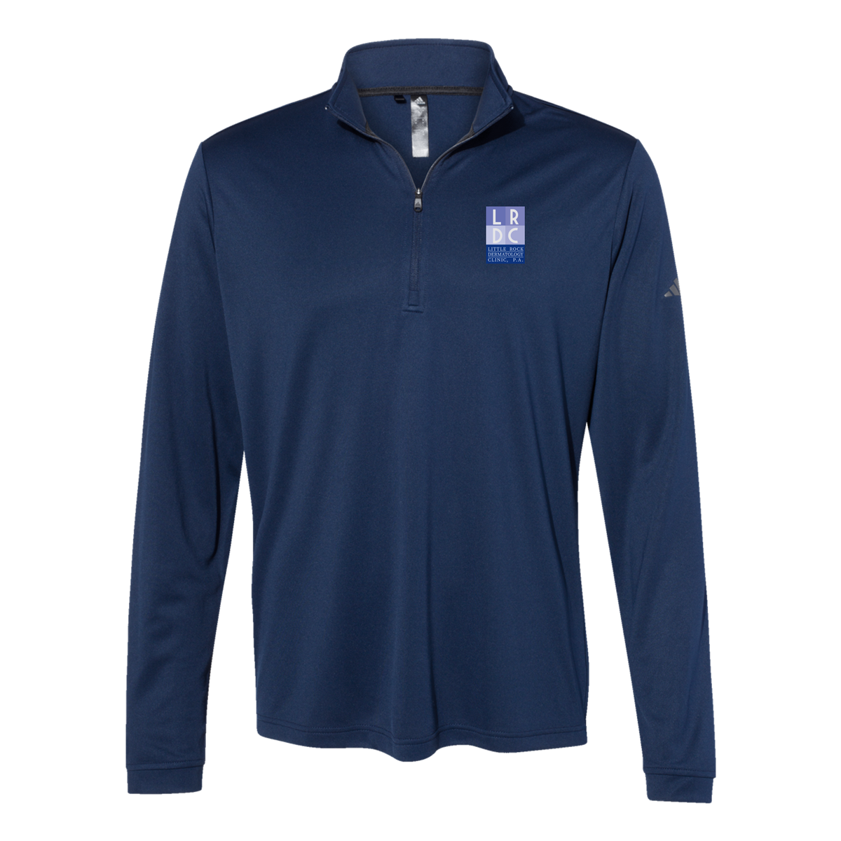 littlerockdermatology-adidas-quarter-zip-embroidery-leftchest-A401-collegiatenavy-flat-front