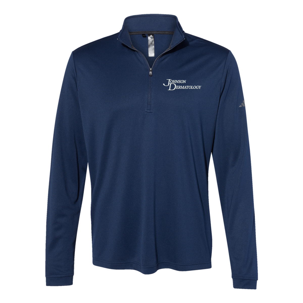 johnsondermatology-adidas-quarter-zip-embroidery-leftchest-A401-collegiatenavy-flat-front