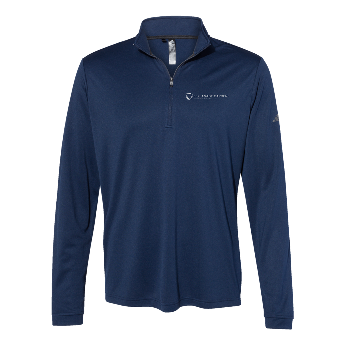 esplanadeseniorcampus-adidas-quarter-zip-embroidery-leftchest-A401-collegiatenavy-flat-front