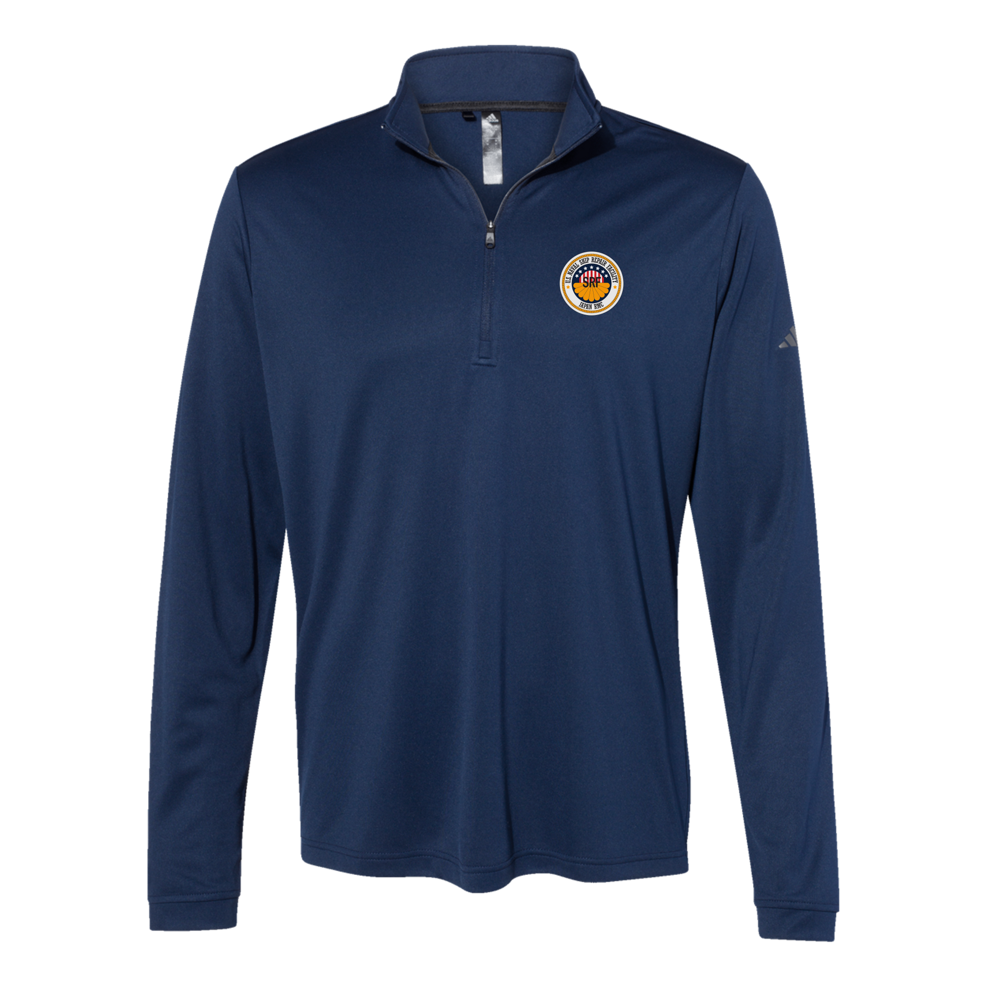 srf-jrmc-adidas-quarter-zip-embroidery-leftchest-A401-collegiatenavy-flat-front