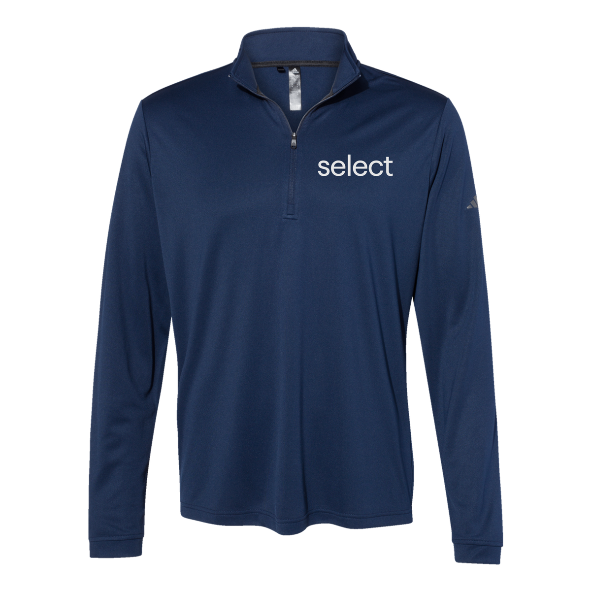 meetselect-adidas-quarter-zip-embroidery-leftchest-A401-collegiatenavy-flat-front