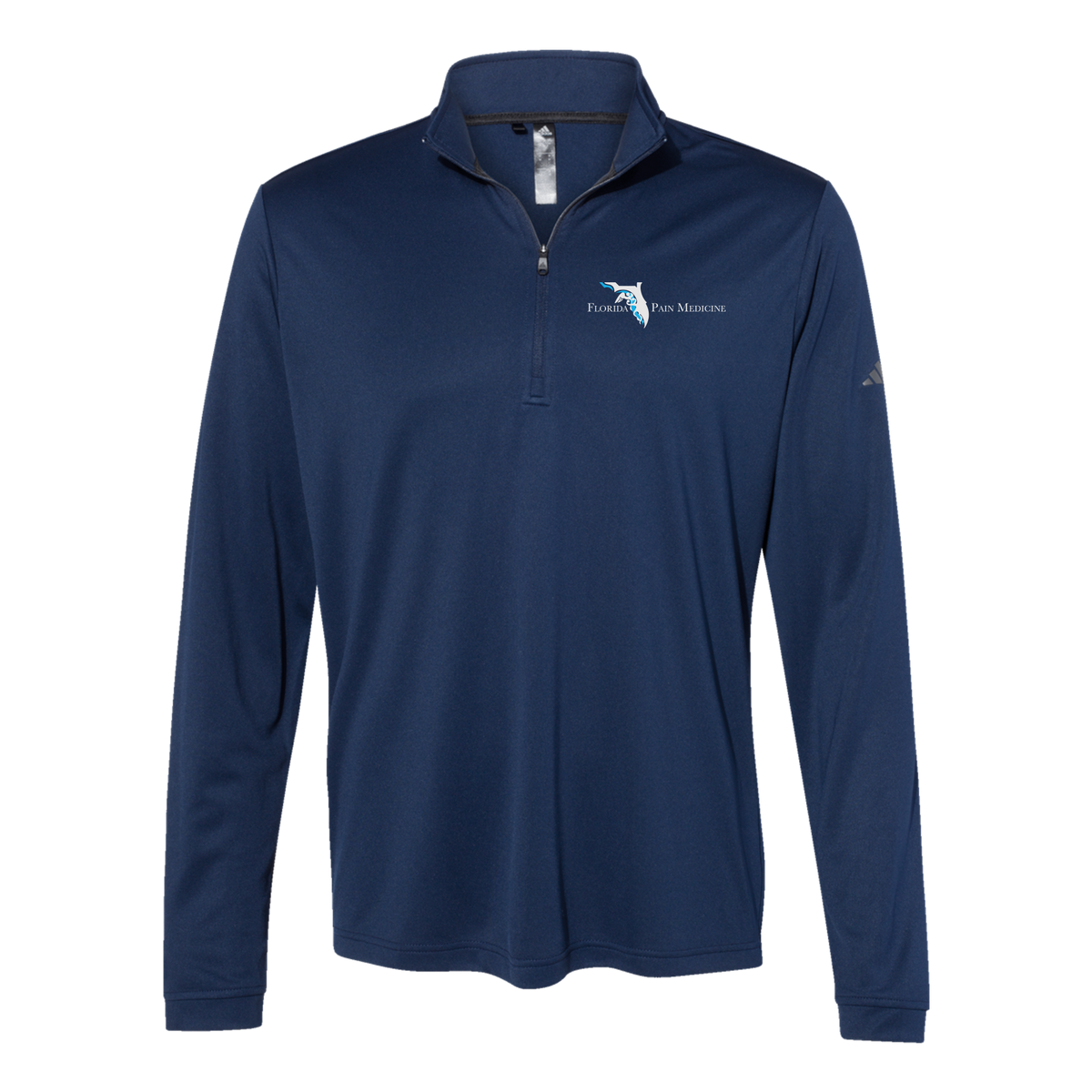 floridapainmedicine-adidas-quarter-zip-embroidery-leftchest-A401-collegiatenavy-flat-front
