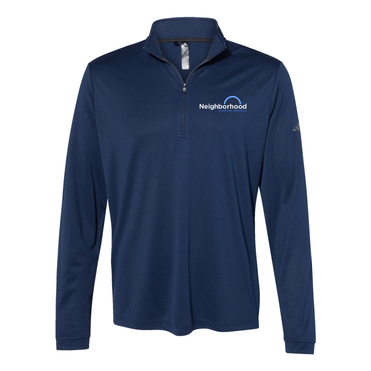ncschools-adidas-quarter-zip-embroidery-leftchest-A401-collegiatenavy-flat-front