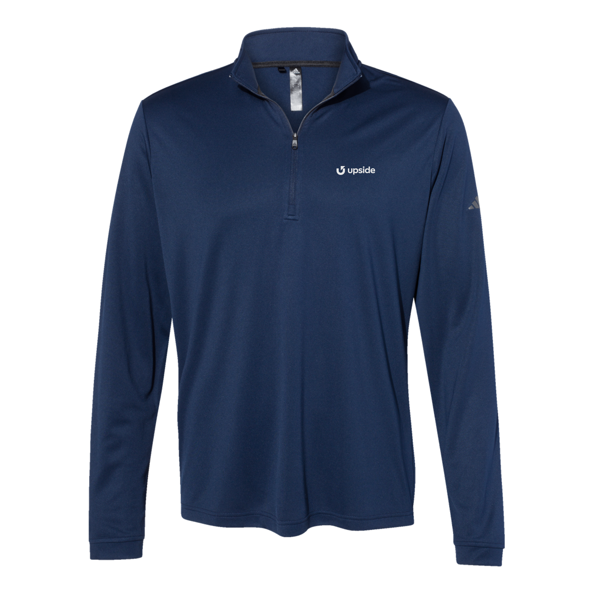 upside-adidas-quarter-zip-embroidery-leftchest-A401-collegiatenavy-flat-front