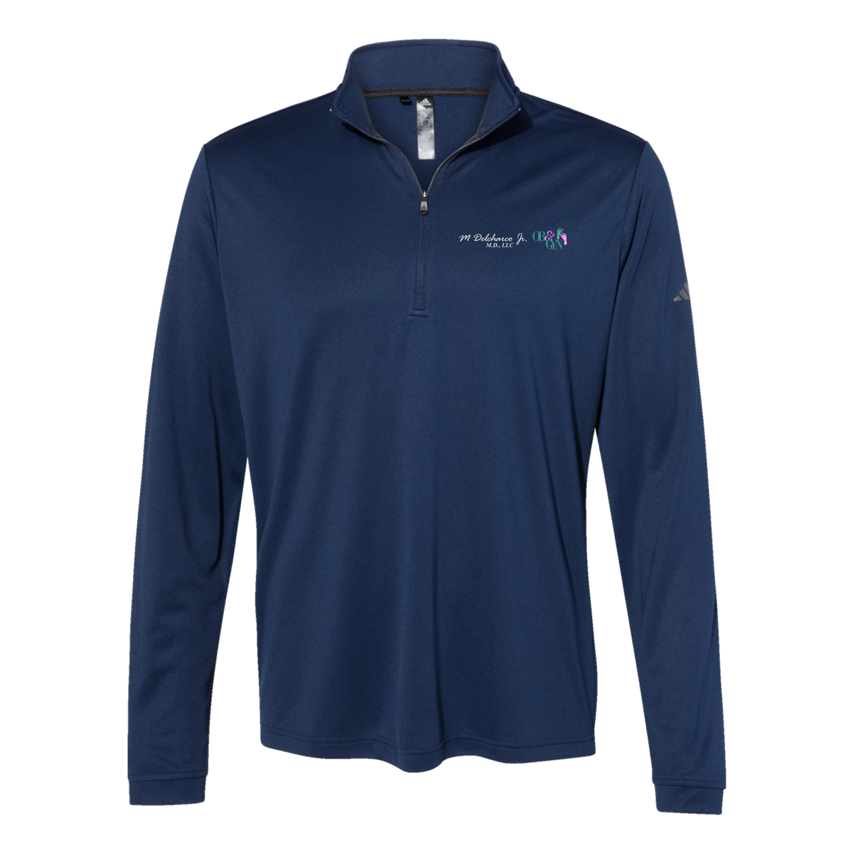 delcharco-adidas-quarter-zip-embroidery-leftchest-A401-collegiatenavy-flat-front