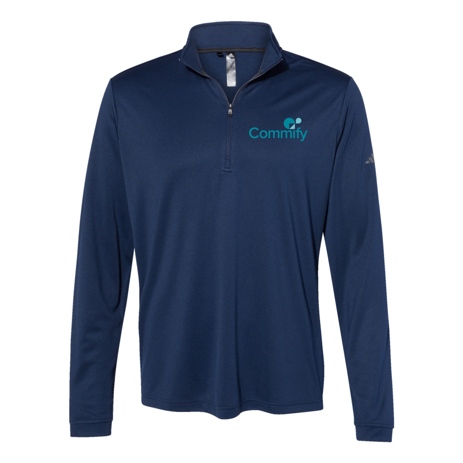 commify-adidas-quarter-zip-embroidery-leftchest-A401-collegiatenavy-flat-front