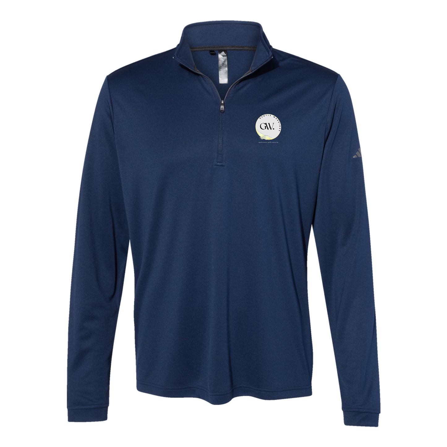 gentle-warriors-adidas-quarter-zip-embroidery-leftchest-A401-collegiatenavy-flat-front